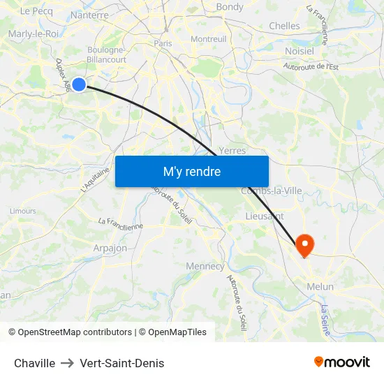 Chaville to Vert-Saint-Denis map