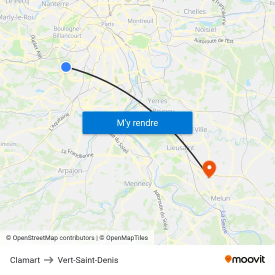 Clamart to Vert-Saint-Denis map