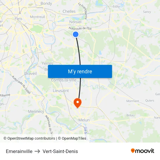 Emerainville to Vert-Saint-Denis map