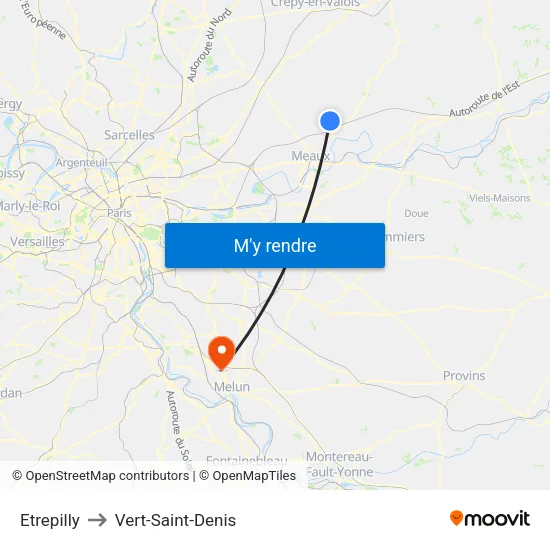 Etrepilly to Vert-Saint-Denis map