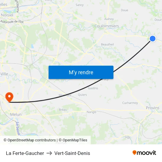 La Ferte-Gaucher to Vert-Saint-Denis map