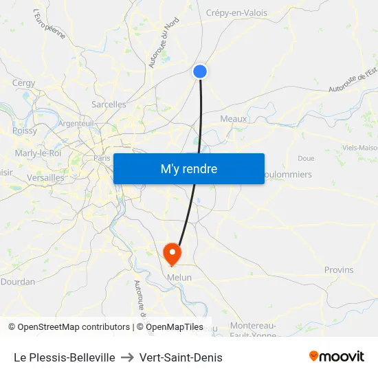 Le Plessis-Belleville to Vert-Saint-Denis map