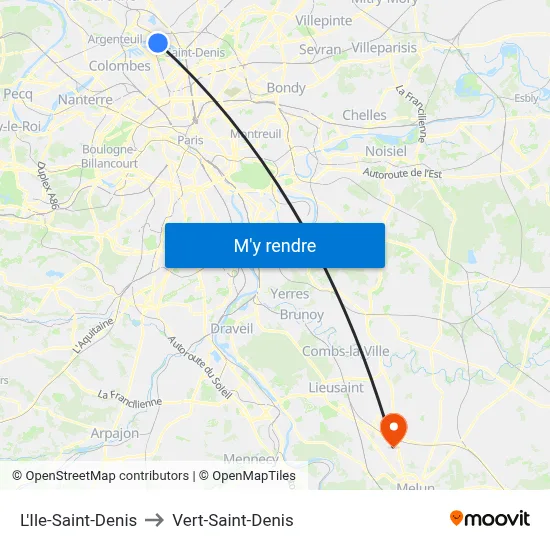 L'Ile-Saint-Denis to Vert-Saint-Denis map