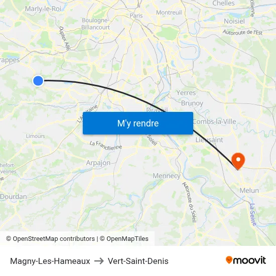 Magny-Les-Hameaux to Vert-Saint-Denis map