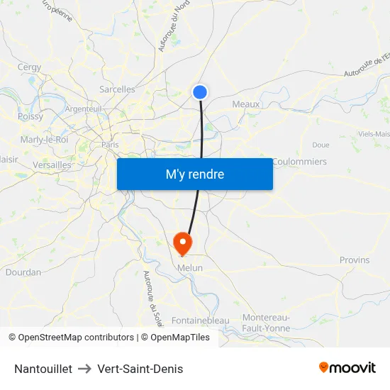 Nantouillet to Vert-Saint-Denis map