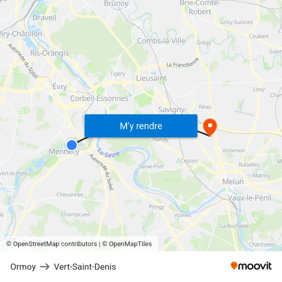 Ormoy to Vert-Saint-Denis map