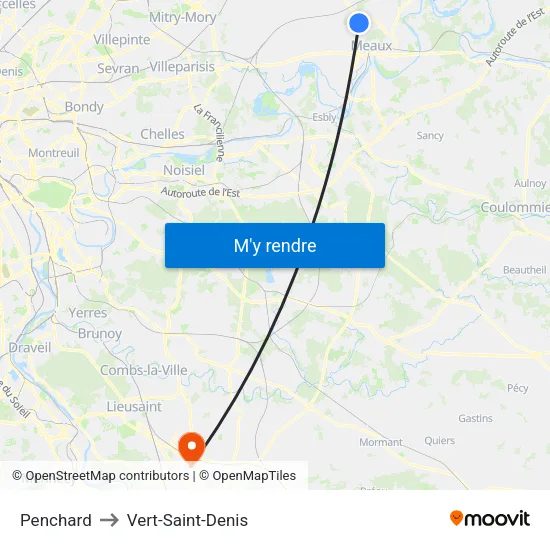 Penchard to Vert-Saint-Denis map