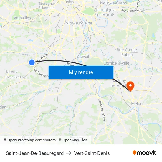 Saint-Jean-De-Beauregard to Vert-Saint-Denis map