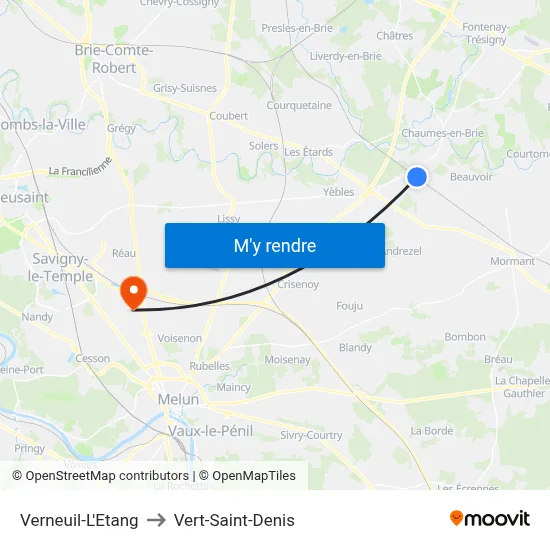 Verneuil-L'Etang to Vert-Saint-Denis map
