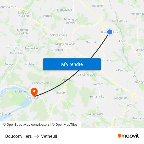 Bouconvillers to Vetheuil map