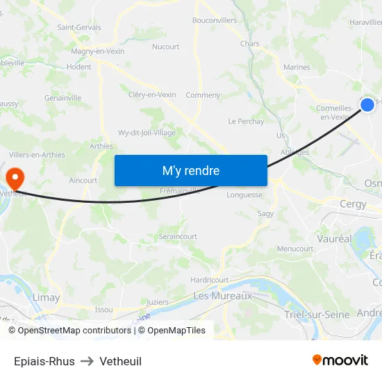 Epiais-Rhus to Vetheuil map