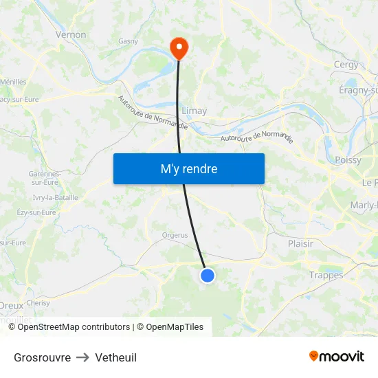 Grosrouvre to Vetheuil map
