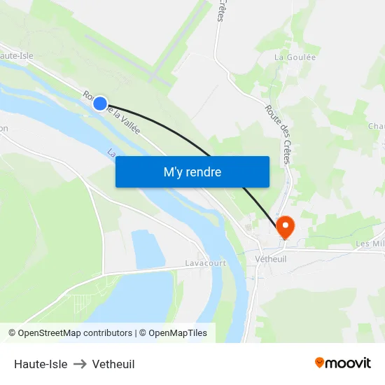 Haute-Isle to Vetheuil map