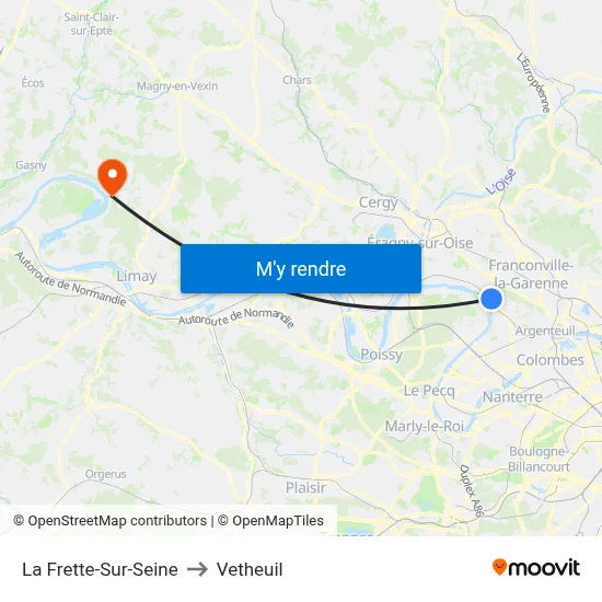 La Frette-Sur-Seine to Vetheuil map