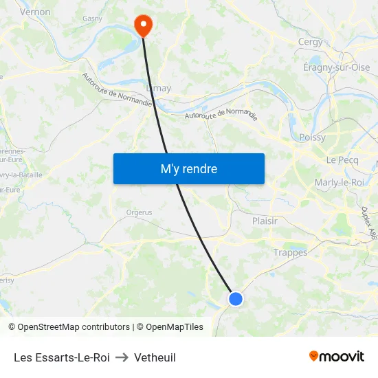 Les Essarts-Le-Roi to Vetheuil map