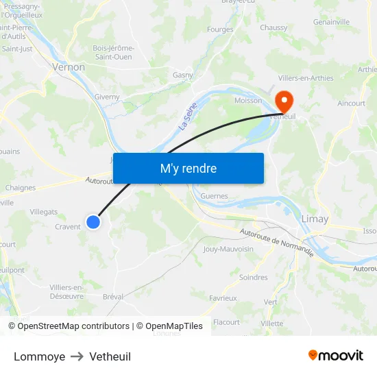 Lommoye to Vetheuil map
