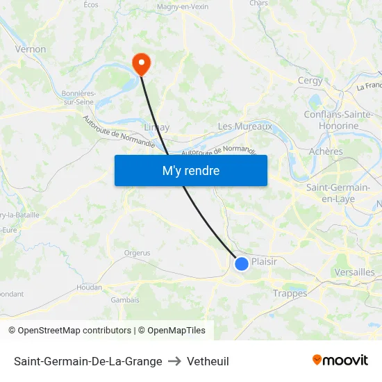 Saint-Germain-De-La-Grange to Vetheuil map