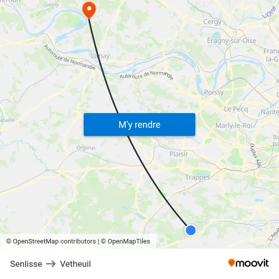 Senlisse to Vetheuil map