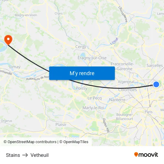 Stains to Vetheuil map