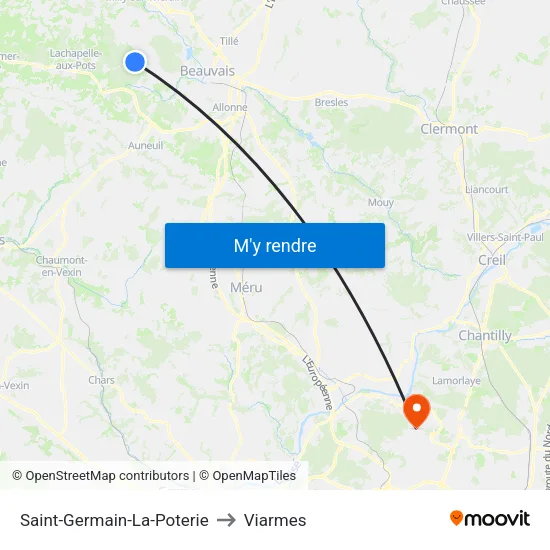 Saint-Germain-La-Poterie to Viarmes map