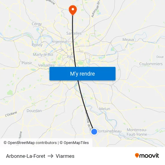 Arbonne-La-Foret to Viarmes map