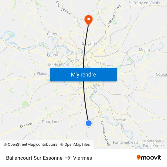 Ballancourt-Sur-Essonne to Viarmes map