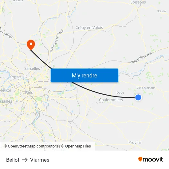 Bellot to Viarmes map