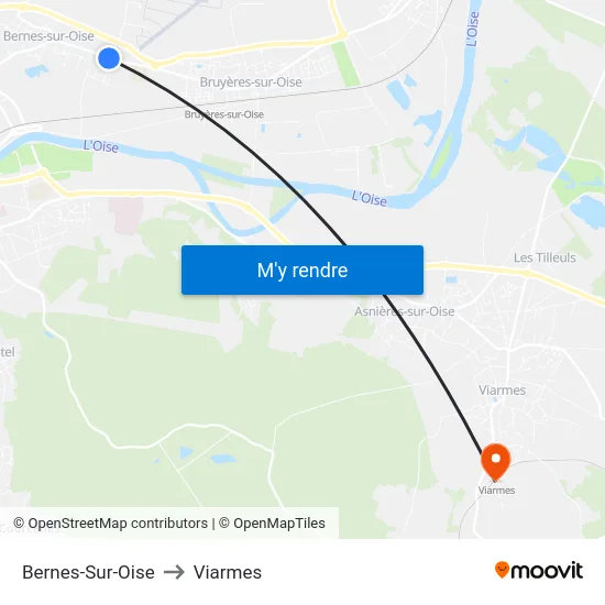 Bernes-Sur-Oise to Viarmes map