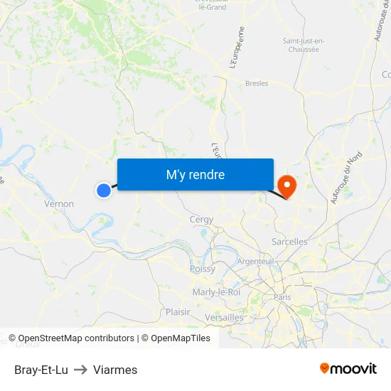 Bray-Et-Lu to Viarmes map