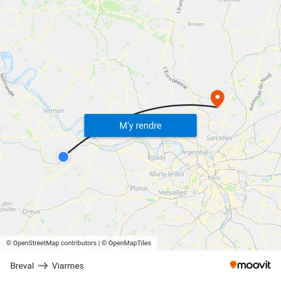 Breval to Viarmes map