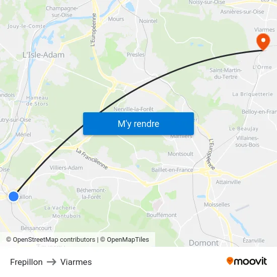 Frepillon to Viarmes map