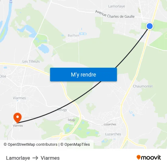 Lamorlaye to Viarmes map