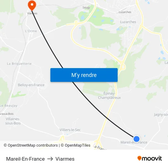 Mareil-En-France to Viarmes map