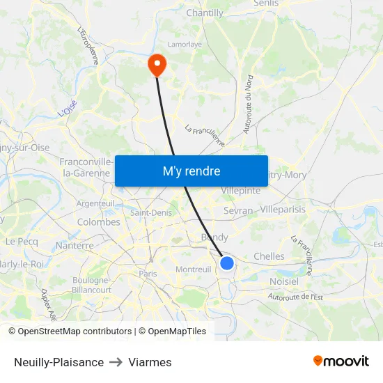 Neuilly-Plaisance to Viarmes map