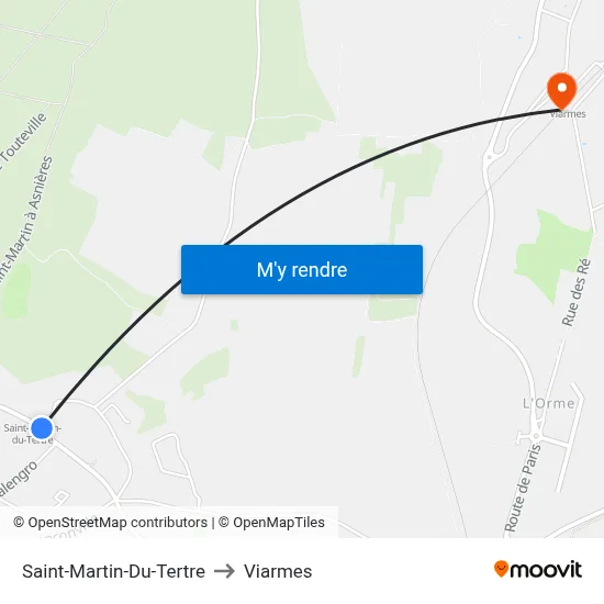 Saint-Martin-Du-Tertre to Viarmes map