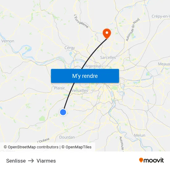 Senlisse to Viarmes map