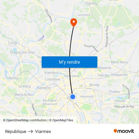République to Viarmes map