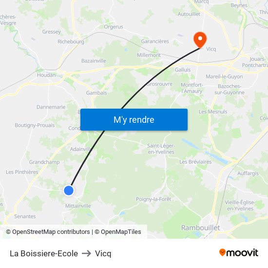 La Boissiere-Ecole to Vicq map