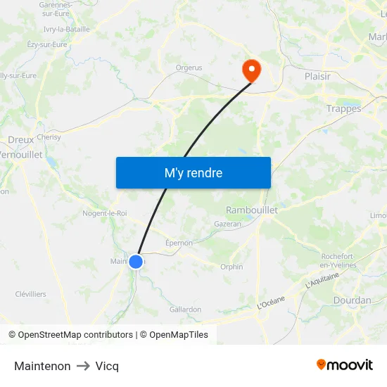 Maintenon to Vicq map