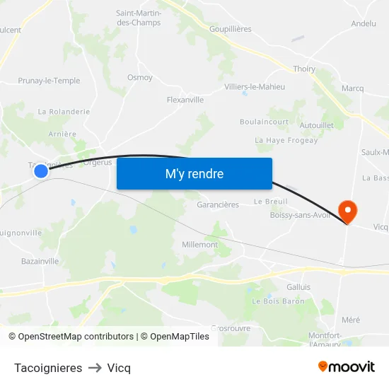 Tacoignieres to Vicq map