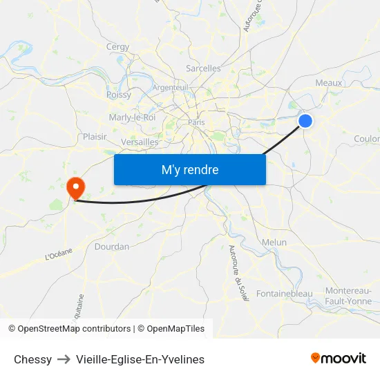 Chessy to Vieille-Eglise-En-Yvelines map