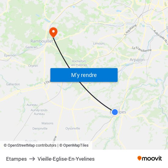 Etampes to Vieille-Eglise-En-Yvelines map