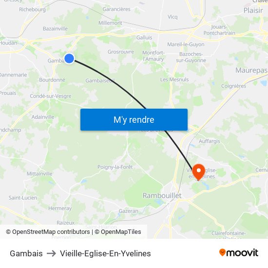 Gambais to Vieille-Eglise-En-Yvelines map