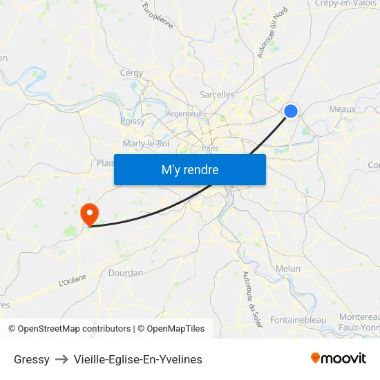 Gressy to Vieille-Eglise-En-Yvelines map