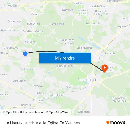 La Hauteville to Vieille-Eglise-En-Yvelines map