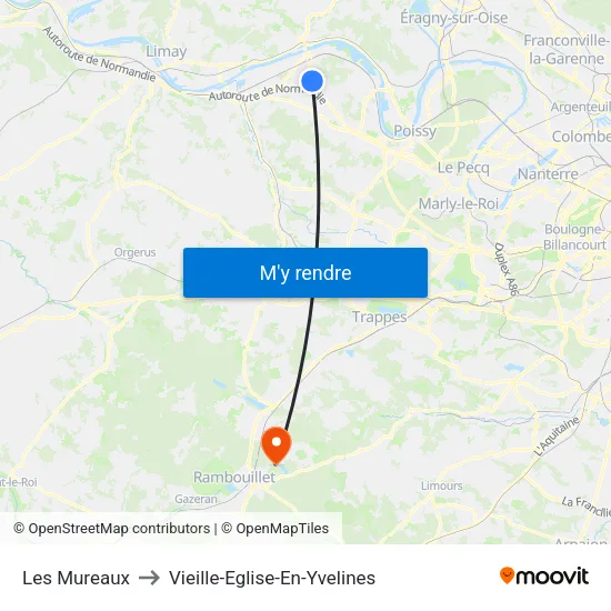 Les Mureaux to Vieille-Eglise-En-Yvelines map