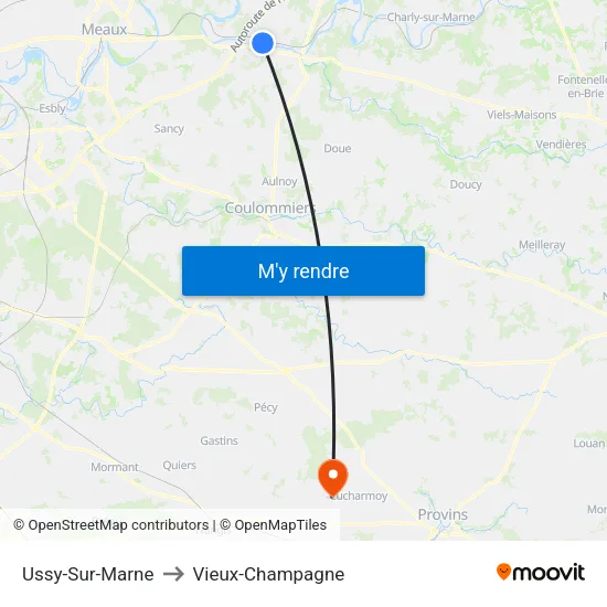 Ussy-Sur-Marne to Vieux-Champagne map