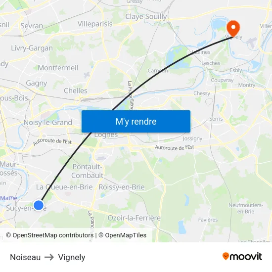 Noiseau to Vignely map