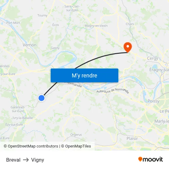 Breval to Vigny map