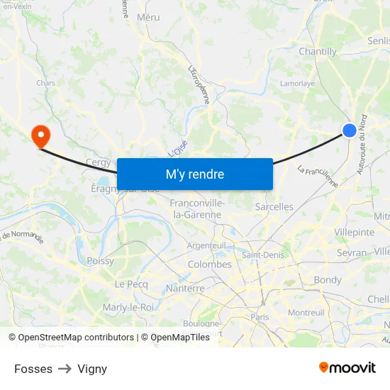 Fosses to Vigny map